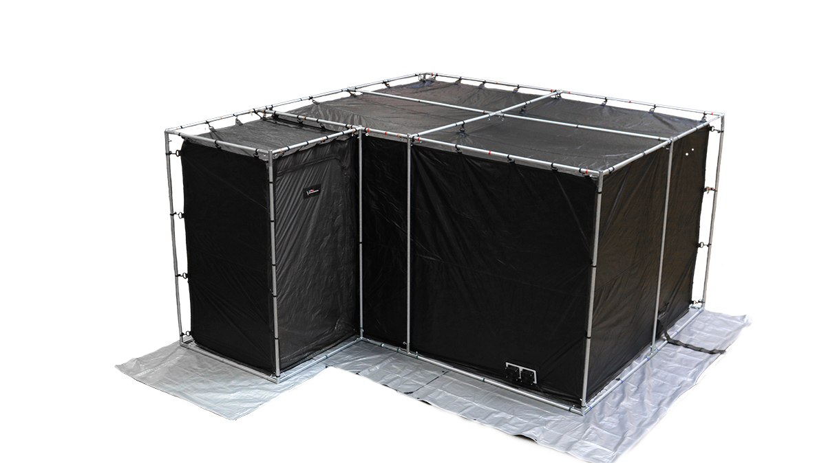 8000T Series RF Shielded Enclosure with attached antechamber for forensic testing.